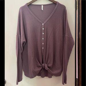 Waffle Print Long sleeve